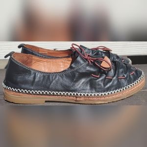 Spring Step Leather Loafer Slipon Black Berna-B Womens Size EU 41  US 10